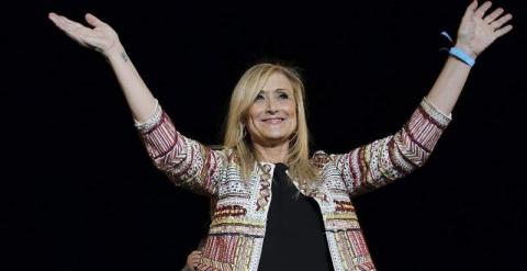 La candidata del PP a la Comunidad de Madrid, Cristina Cifuentes, abrió la campaña electoral en un acto en los Jardines de Cecilio Rodríguez (Retiro). EFE