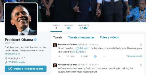 Imagen del perfil de Obama en Twitter.