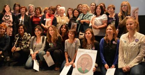 Candidatas de Ahora Madrid, con Manuela Carmena en el centro