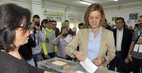 La presidenta de Castilla-La Mancha y candidata a la reelección, María Dolores de Cospedal. - EFE