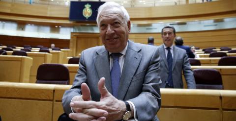 El ministro de Exteriores y Cooperación, José Manuel García-Margallo, durante el pleno del Senado que se celebra hoy en Madrid. EFE/Kiko Huesca