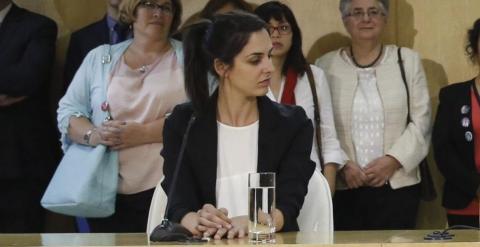 Imagen de la rueda prensa ofrecida tras la primera Junta de Gobierno del Ayuntamiento de Madrid. EFE