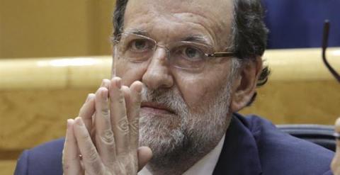 Rajoy, en la sesión de control celebrada en el Senado. / EFE