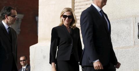 La infanta Cristina de Borbon, en una de sus últimas apariciones públicas en Madrid, en el funeral  por el príncipe Kardam de Bulgaria, el pasado abril. REUTERS/Juan Medina