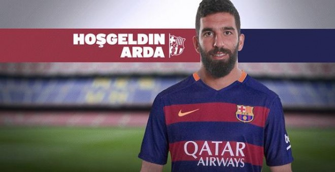 Fotomontaje de Arda Turan y la camiseta del Barça. FCB