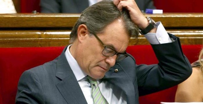 Artur Mas, en el Parlament este miércoles. EFE/Toni Albir