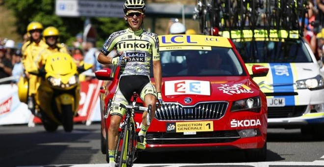 El ciclista polaco Rafal Majka, del equipo Tinkoff Saxo, se impone en la decimoprimera etapa de la 102º edición del Tour de Francia. /EFE