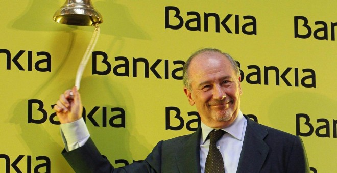 El expresidente de Bankia, Rodrigo Rato, en la salida a Bolsa.- EFE