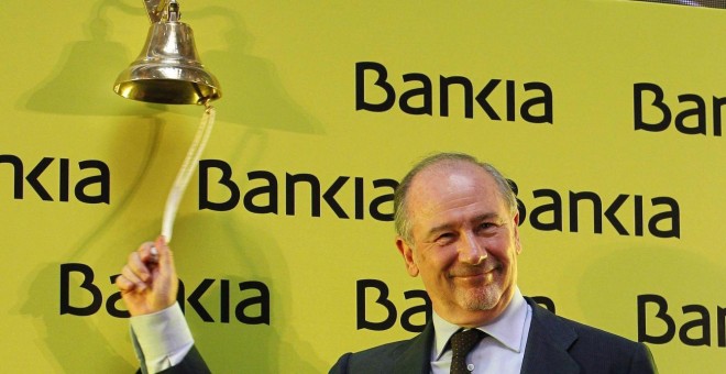 El expresidente de Bankia, Rodrigo Rato, en la salida a Bolsa.- EFE