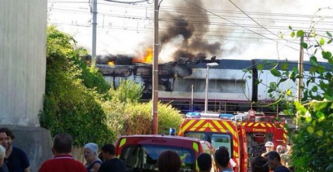 Imagen del AVE accidentado, que se dirigía de Madrid a Marsella. INFOEMERGENCIAS