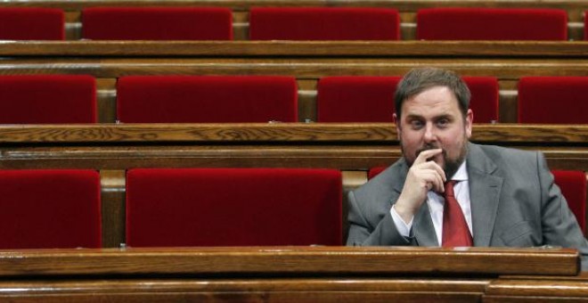 Oriol Junqueras en el Parlament de Catalunya, en una imagen de archivo. REUTERS