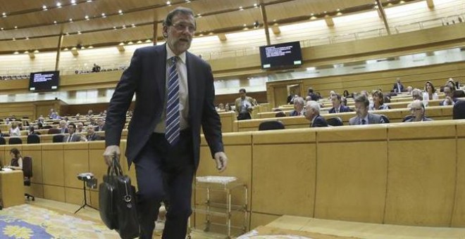 El presidente del Gobierno, Mariano Rajoy, en el Senado.- EFE