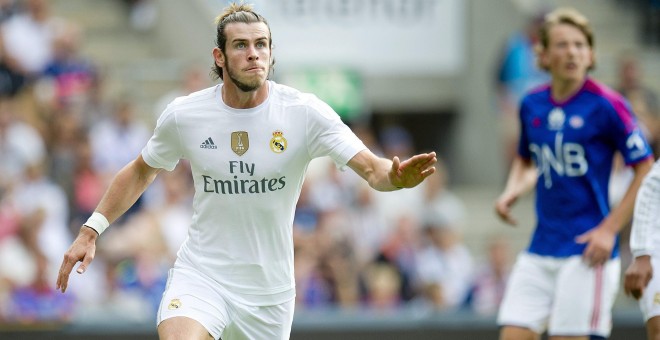 El jugador galés del Real Madrid Gareth Bale, durante el partido contra el aquipo noruego Valerenga, en Oslo, último de la gira de pretemporada del club madrileño. EFE/EPA/Jon Olav Nesvold