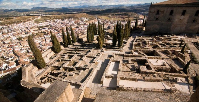 Vista aérea de la Alcazaba de Almería.