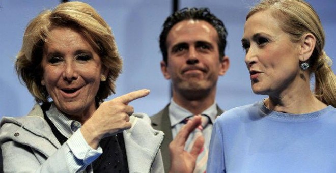 Esperanza Aguirre y Cristina Cifuentes durante un acto del PP.- EFE