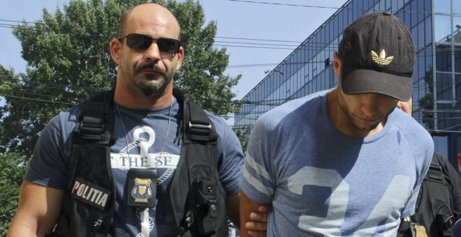El español Sergio Morate de camino al tribunal en la localidad de Lugoj.- EFE