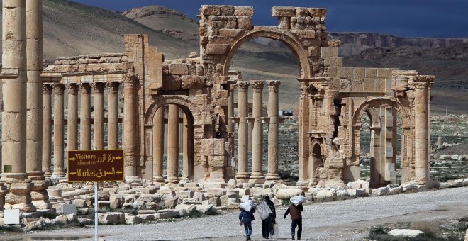 Una vista general de la ciudad antigua de Palmira, en Siria. AFP