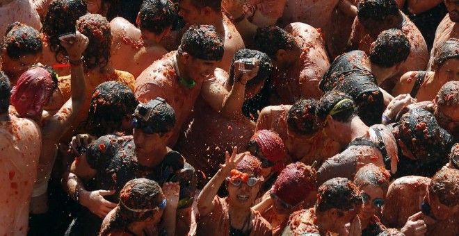 Imagen de la celebración de La Tomatina de este año 2015. EFE