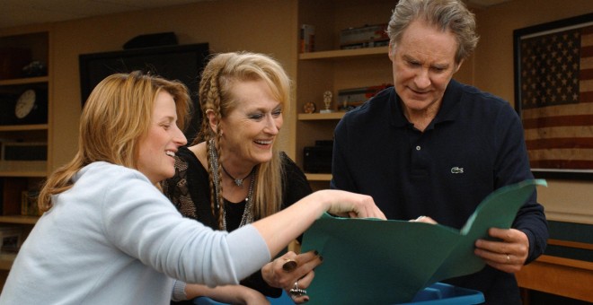 Mamie Gummer, Meryl Streep y Kevin Kline en la película 'Ricki'.