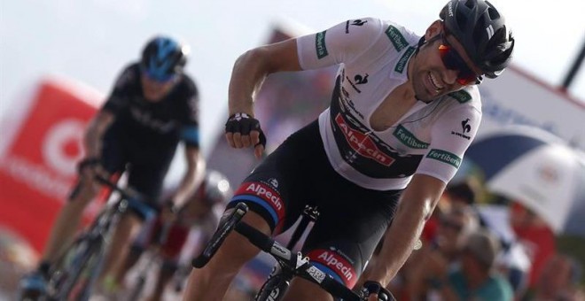 Dumoulin durante la etapa de la Vuelta. EFE/Javier Lizón