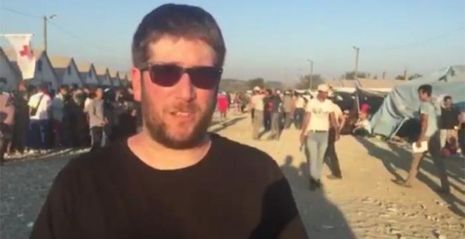 Captura de un vídeo grabado por Miguel Urbán en la frontera entre Grecia y Macedonia.