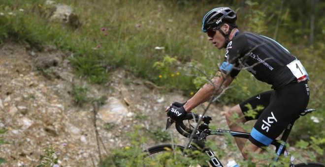 El ciclista británico del equipo Sky, Christopher Froome, durante la undécima etapa de la Vuelta Ciclista a España. /EFE