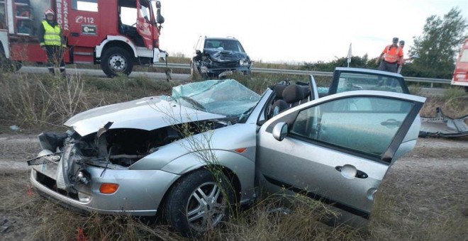 Accidente de tráfico en Navarra. E.P.