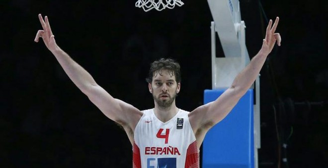 Pau Gasol, durante el encuentro. EFE/Juan Carlos Hidalgo