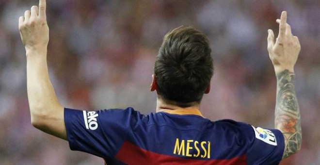Messi celebra su gol. EFE/Alberto Martín