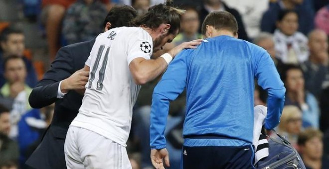 Gareth Bale se retira lesionado en el encuentro de Champions contra el Shakhtar Donetsk. /EFE