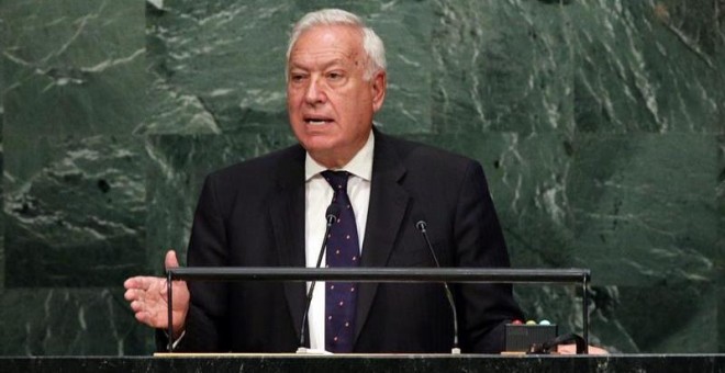 El ministro de Exteriores, José Manuel García Margallo, durante la Asamblea General de la ONU en la sede de las Naciones Unidas en Nueva York./ EFE