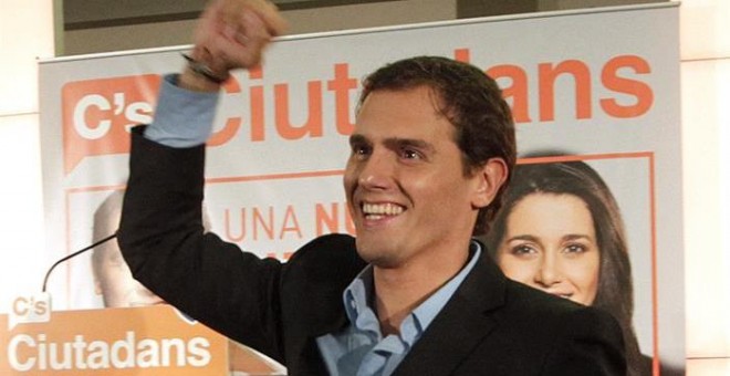 El líder de Ciutadans, Albert Rivera, en la noche del 27 de septiembre. /EFE