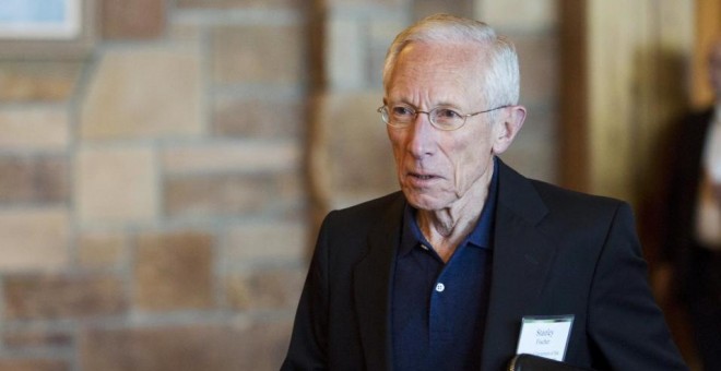 El vicepresidente de la Reserva Federal, Stanley Fischer, a su llegada a la reunión de Jackson Hole. REUTERS