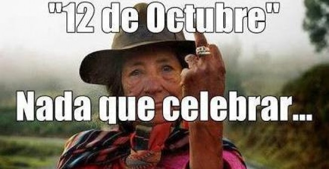 La imagen que Willy Toledo ha puesto como foto de perfil en su Facebook con motivo de la fiesta del 12 de octubre.