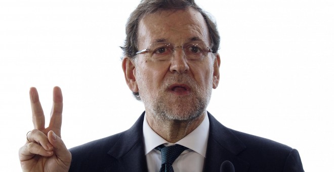 El presidente del Gobierno, Mariano Rajoy, en unas declaraciones en Lugo. EFE