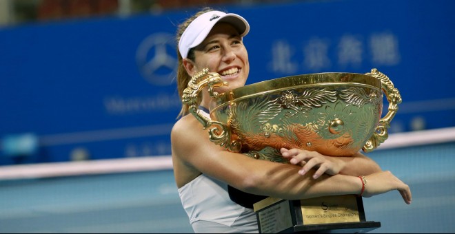 Garbiñe Muguruza ganó hace dos semanas el torneo de Pekín, el último antes del Masters de Singapur. /REUTERS