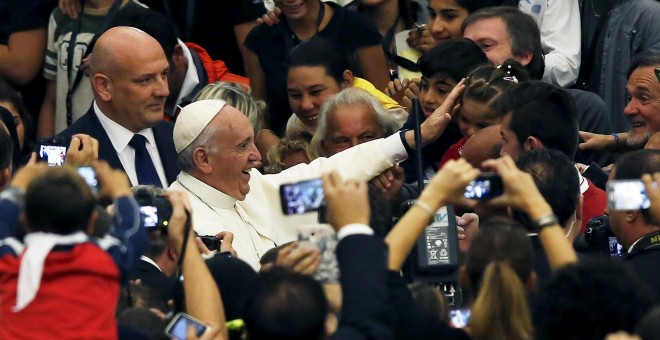 El Papa Francisco a su llegada a la audiencia en el Vaticano.- REUTERS.