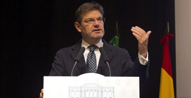 El ministro de Justicia, Rafael Catalá, durante la clausura del XX Congreso Ordinario de la Asociación de Fiscales.- EFE