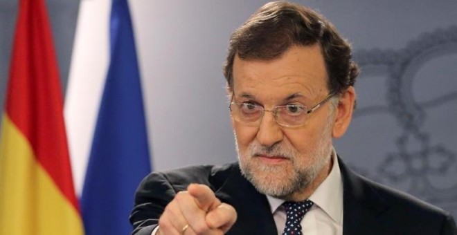 El presidente del Gobierno, Mariano Rajoy, durante la comparecencia./ EFE