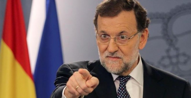 El presidente del Gobierno, Mariano Rajoy, durante la comparecencia./ EFE