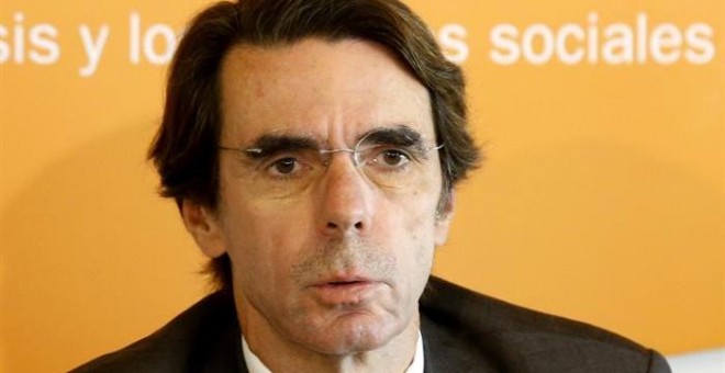 El expresidente del Gobierno José María Aznar presenta el informe de la Fundación FAES que preside. EFE