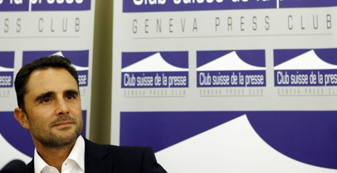 Falciani, en su intervención en el Club Suizo de la Prensa. REUTERS/Denis Balibouse