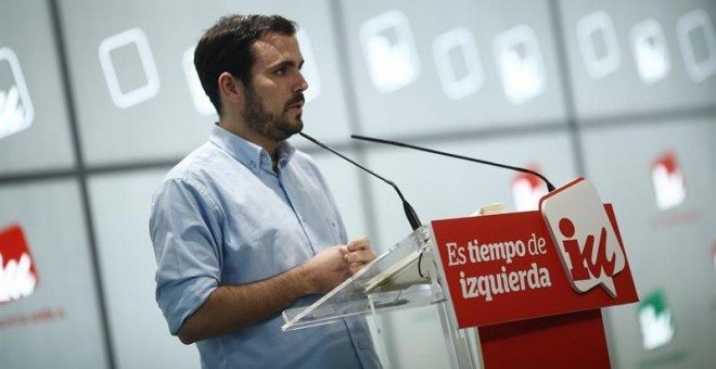 Garzón en su comparecencia.- EUROPA PRESS