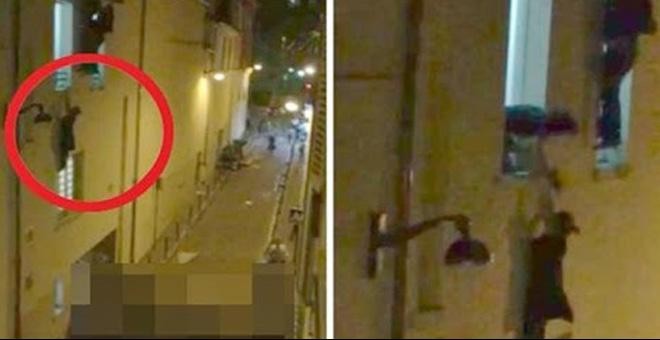 La mujer embarazada se colgó de una ventana para escapar del tiroteo en la sala Bataclan de París.
