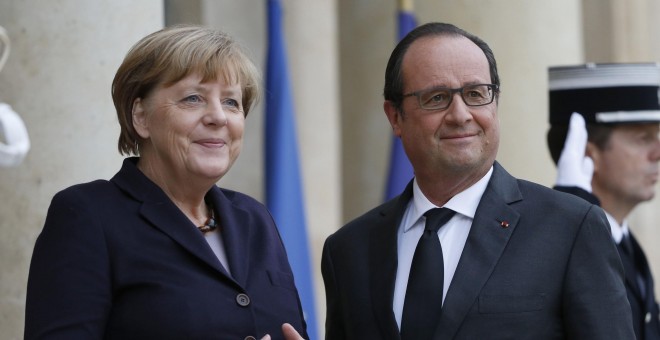 Ángela Merkel y Francois Hollande.- REUTERS.