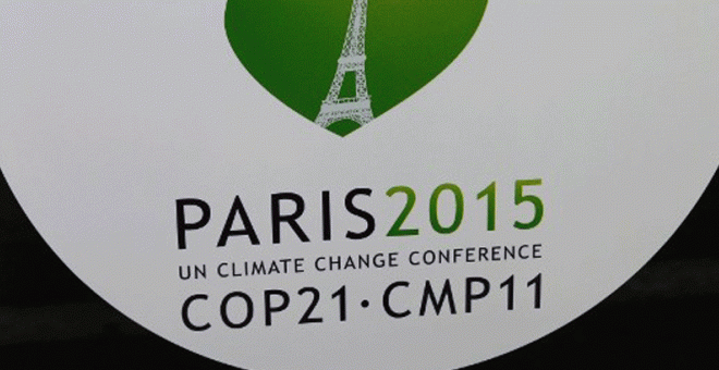 Logo de la COP21 en París. AFP