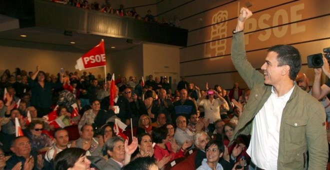 Pedro Sánchez, durante el acto en Tomelloso. EFE/Mariano Cieza Moreno