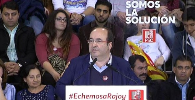 Miquel Iceta en el mitin del PSOE de esta tarde en L' Hospitalet