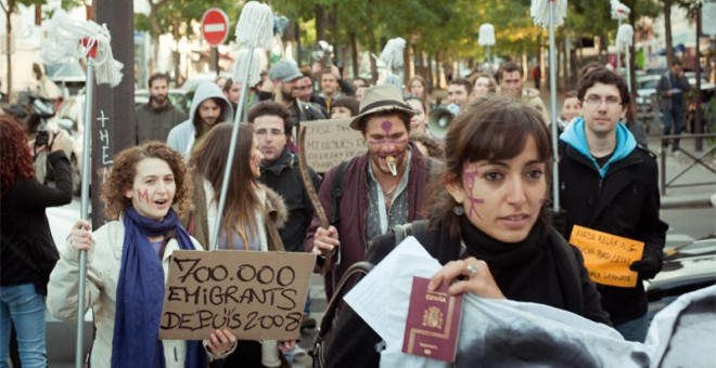 Protesta en París de la Marea Granate. MAREA GRANATE