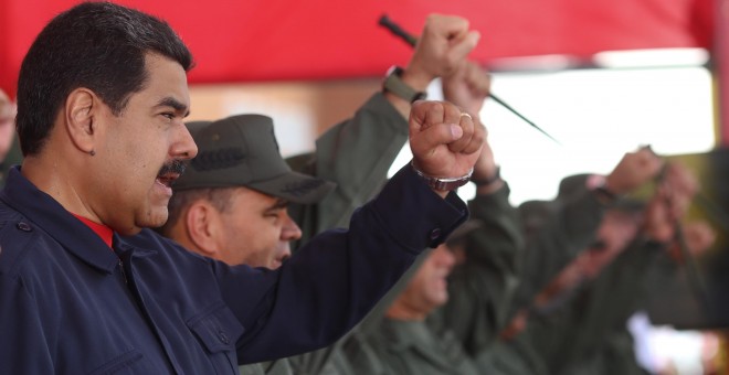 El líder chavista habló ante 3.000 soldados en un acto de la Fuerza Armada (FANB).- EFE